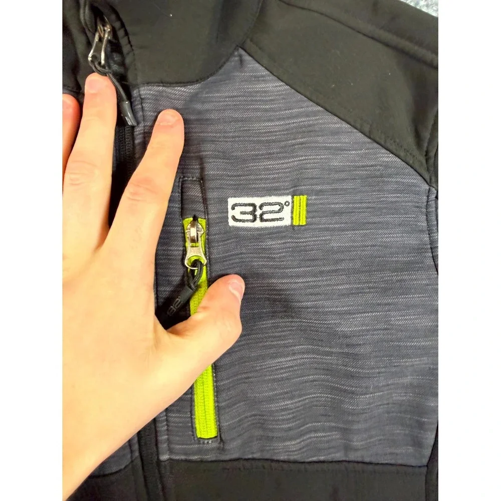 32 Degrees Weatherproof Jacket Boys Medium 10/12 Black Fleece Lined Mock Neck‎